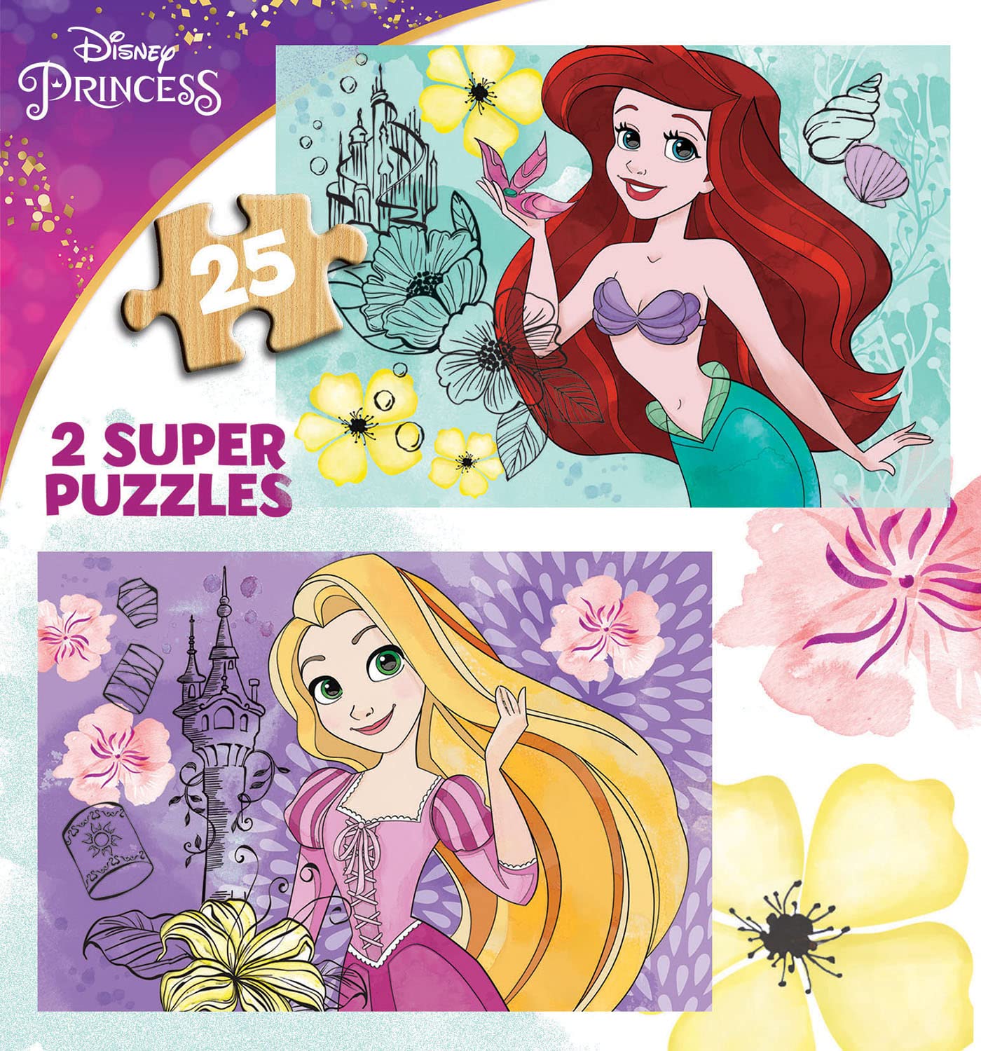 educa-disney-prinzessinnen-holzpuzzle-2x25-teile-ab-3-jahre image 2