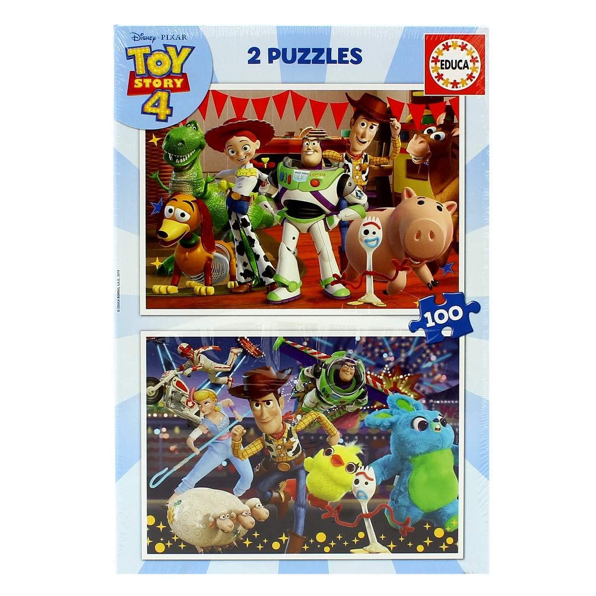 educa-toy-story-4-18107-kinderpuzzle-2x100-teile-ab-6-jahren image 1