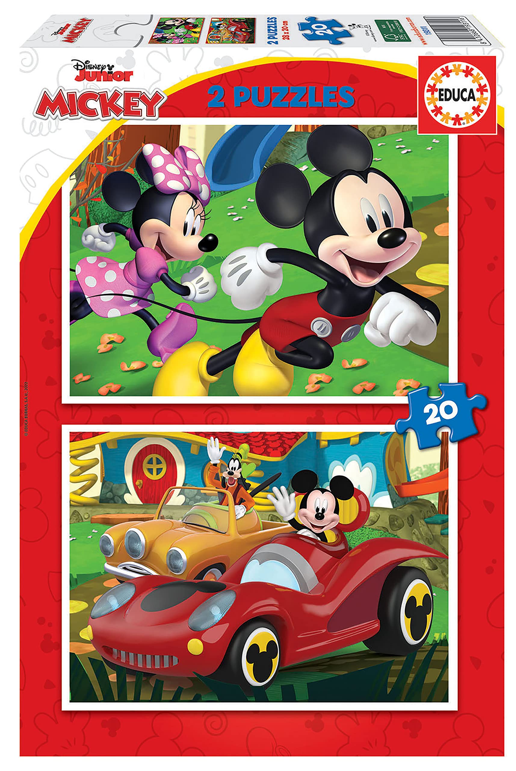 educa-19311-mickey-funhouse-2x20-teile-kinderpuzzle-ab-3-jahren image 1