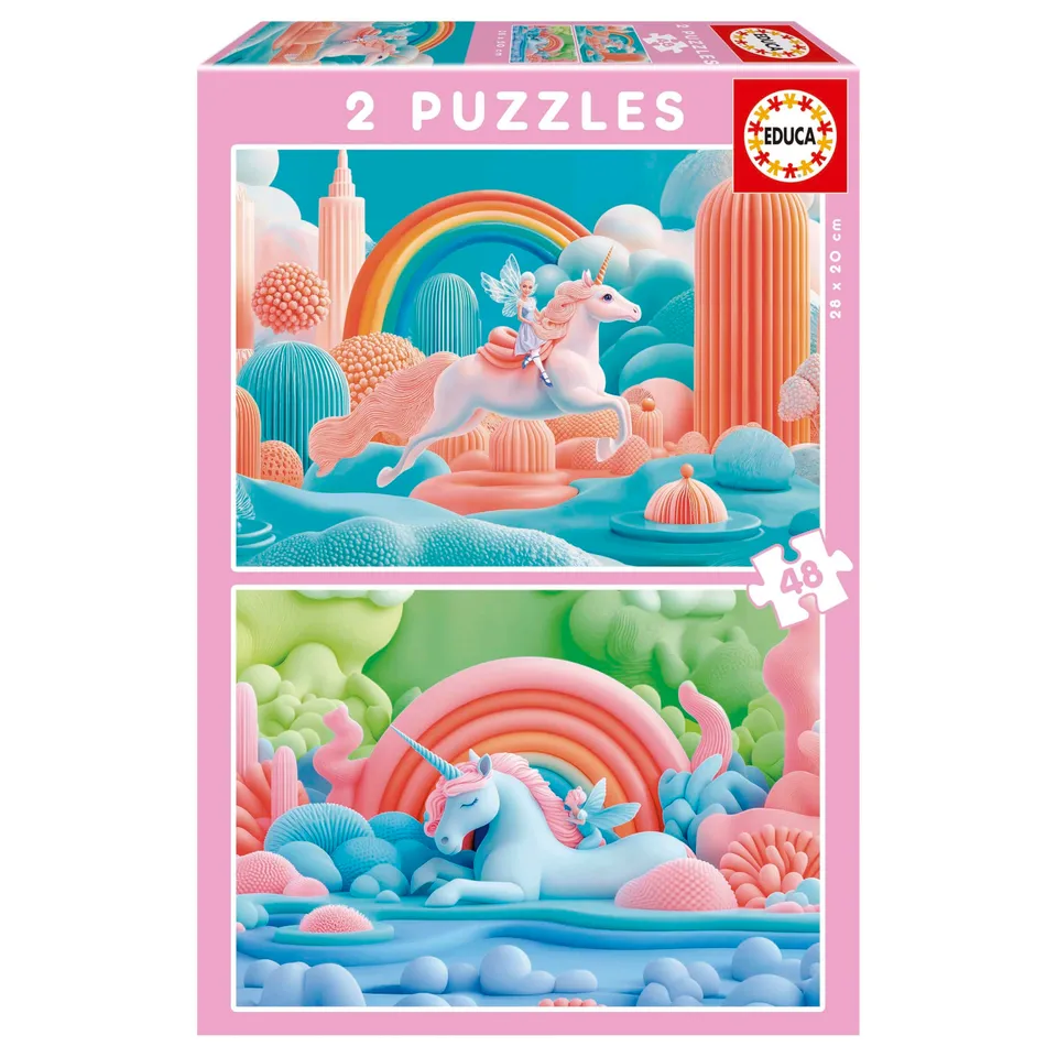 educa-magische-einh-rner-kinderpuzzle-2x48-teile-ab-4-jahren image 1