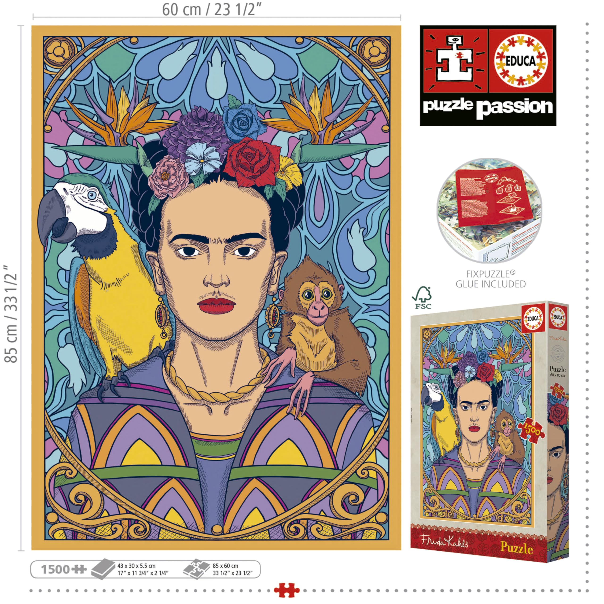 educa-19943-frida-kahlo-puzzle-1500-teile-85x60-cm image 3
