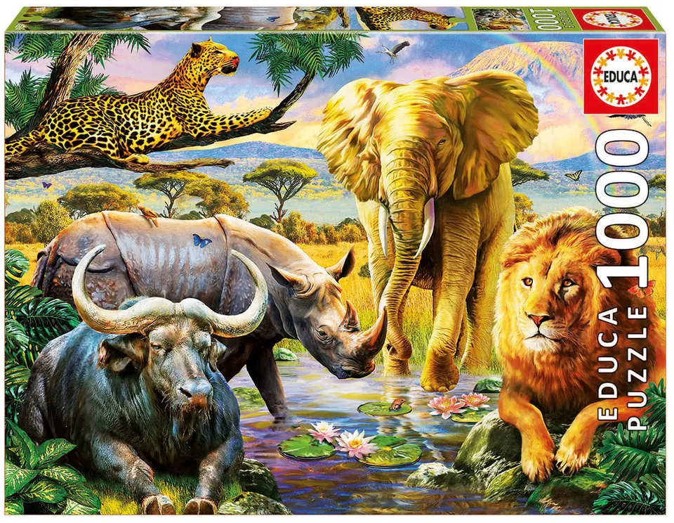educa-16748-the-big-five-puzzle-1000-teile-afrika image 1