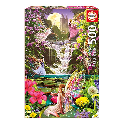 educa-feen-am-wasserfall-500-teile-puzzle-mit-kleber-fantasy image 3
