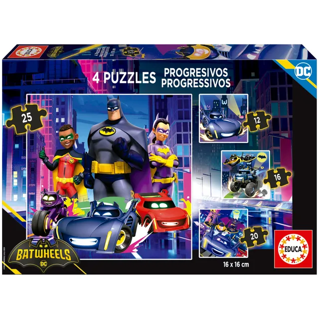 educa-batwheels-4er-kinderpuzzle-12-25-teile-ab-5-jahren image 1