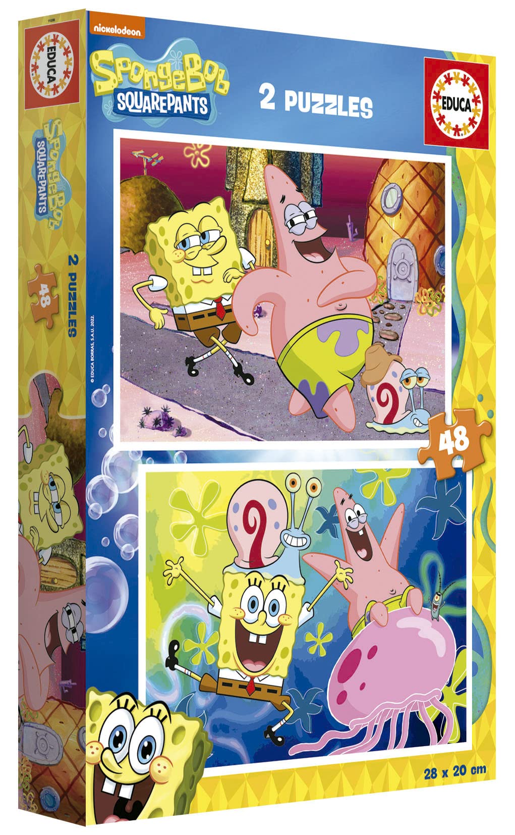 educa-spongebob-2x48-teile-kinderpuzzle-set-28x20-ab-3-jahren image 2