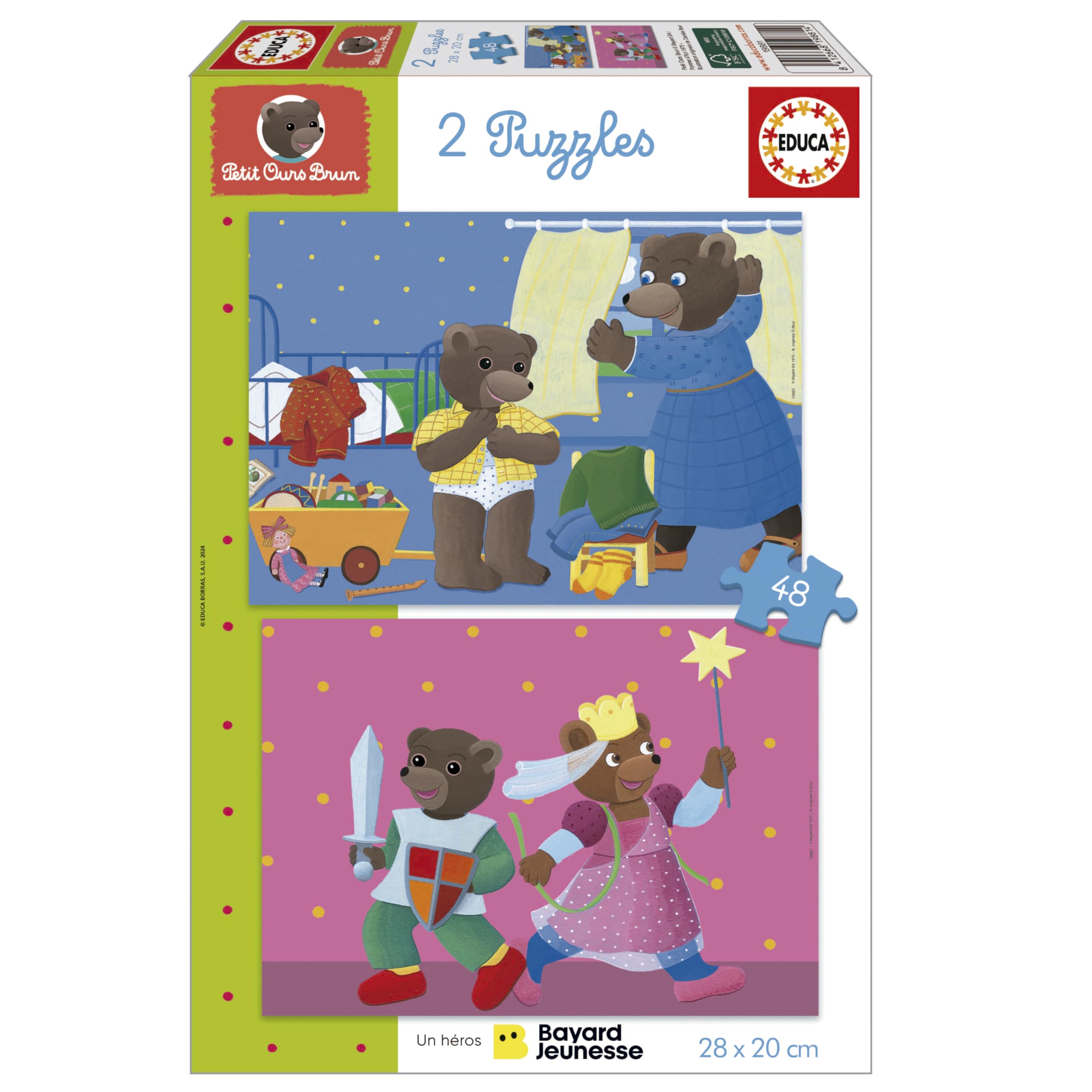 educa-kleiner-braunb-r-kinderpuzzle-2x48-teile-ab-4-jahren image 1