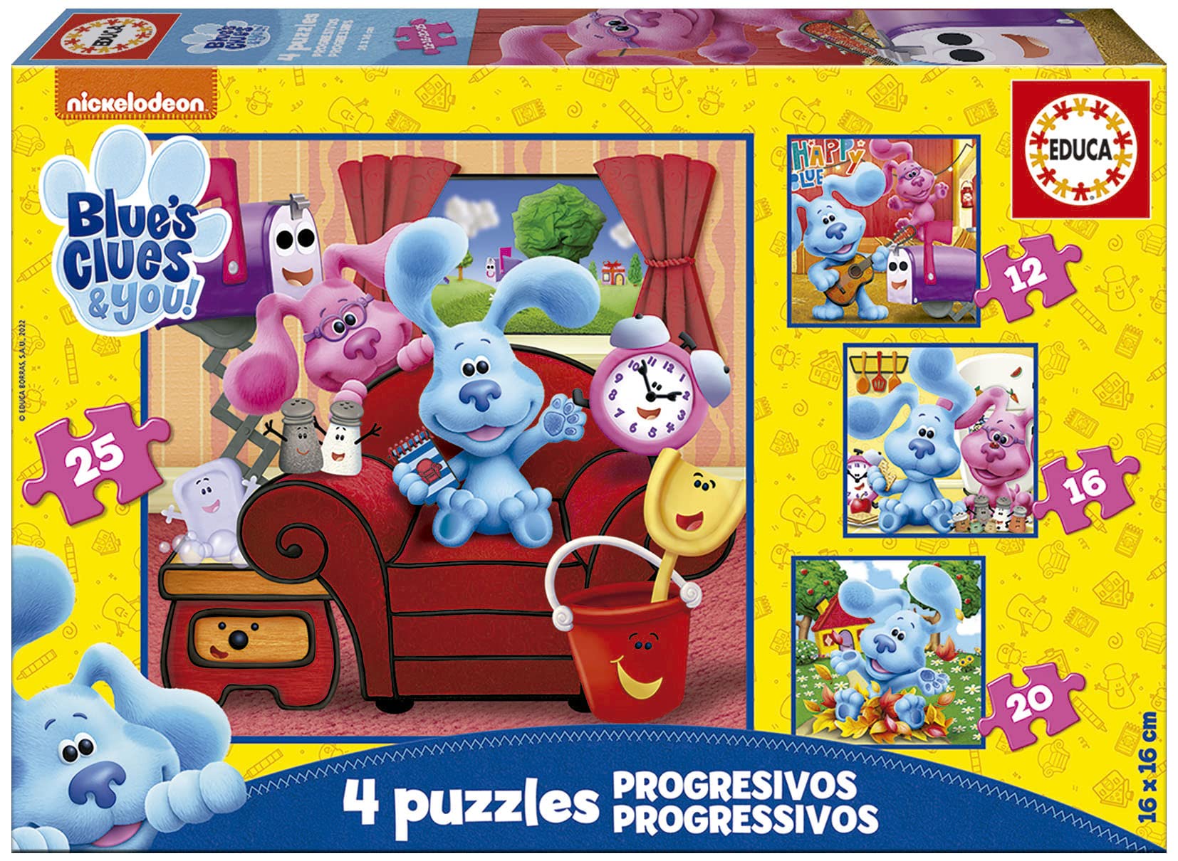 educa-blue-s-clues-you-4-in-1-kinderpuzzle-12-25-teile image 1