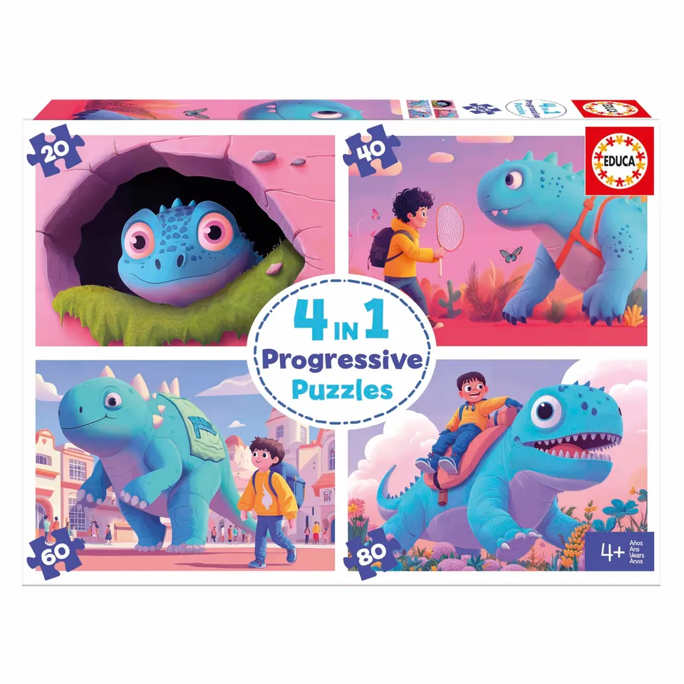 educa-freundliche-dinos-20222-kinderpuzzle-4in1-20-80-teile image 1