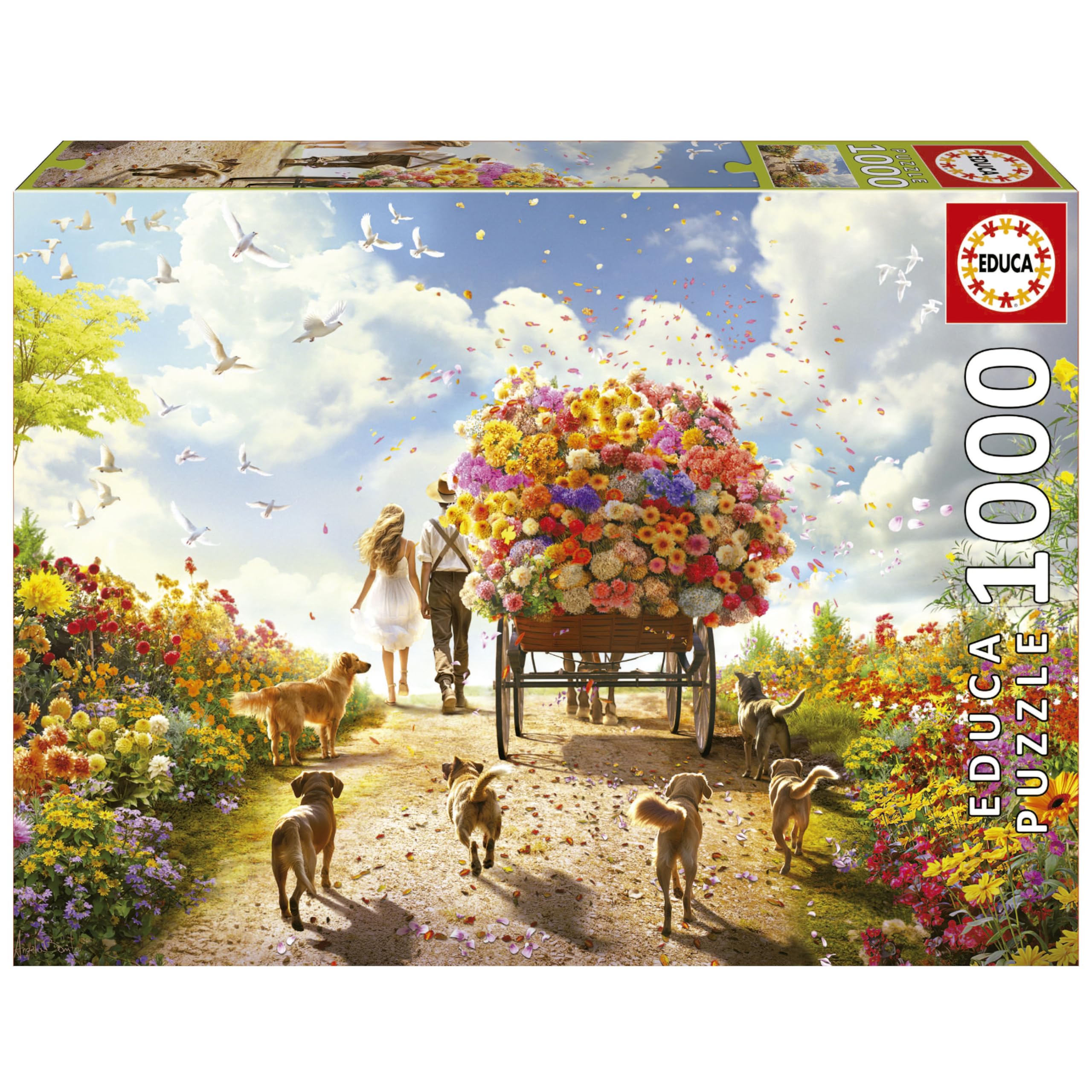 educa-blumenkutsche-1000-teile-puzzle-blumen-68x48-cm image 1