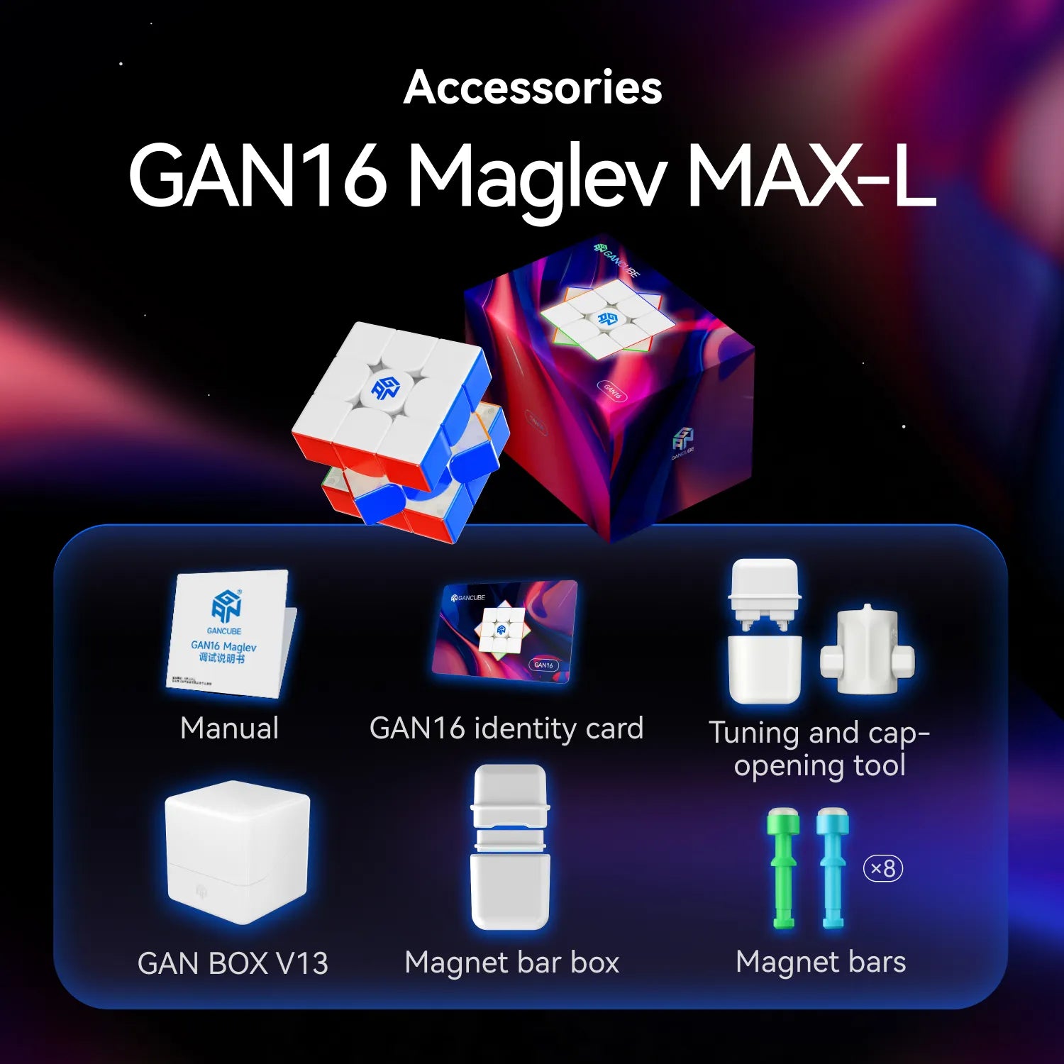 gan-16-maglev-speedcube-3x3-magnetisch-flagship-uv-coated image 5