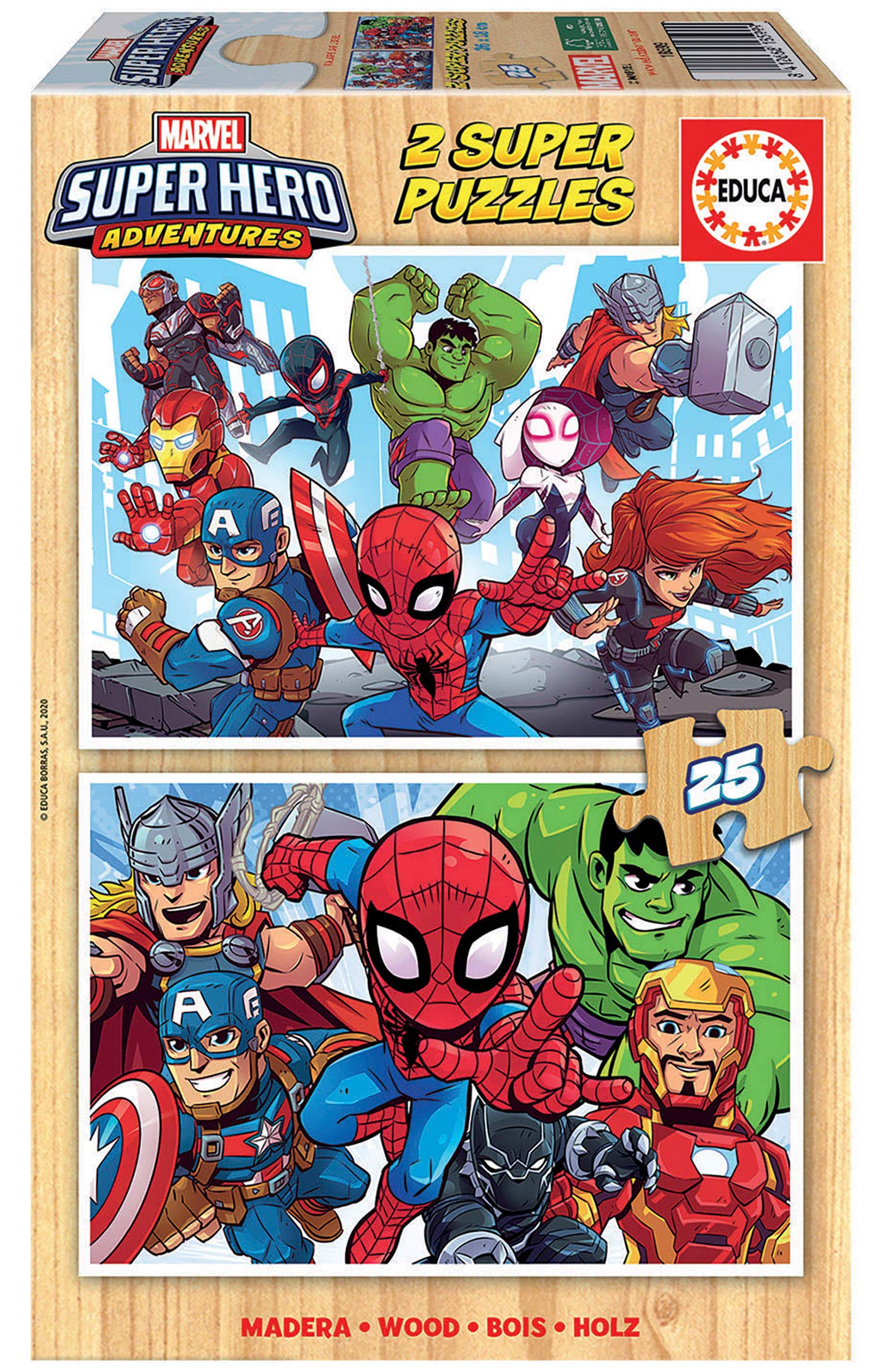 educa-marvel-super-heroe-18647-kinderpuzzle-4in1-12-25-teile image 4