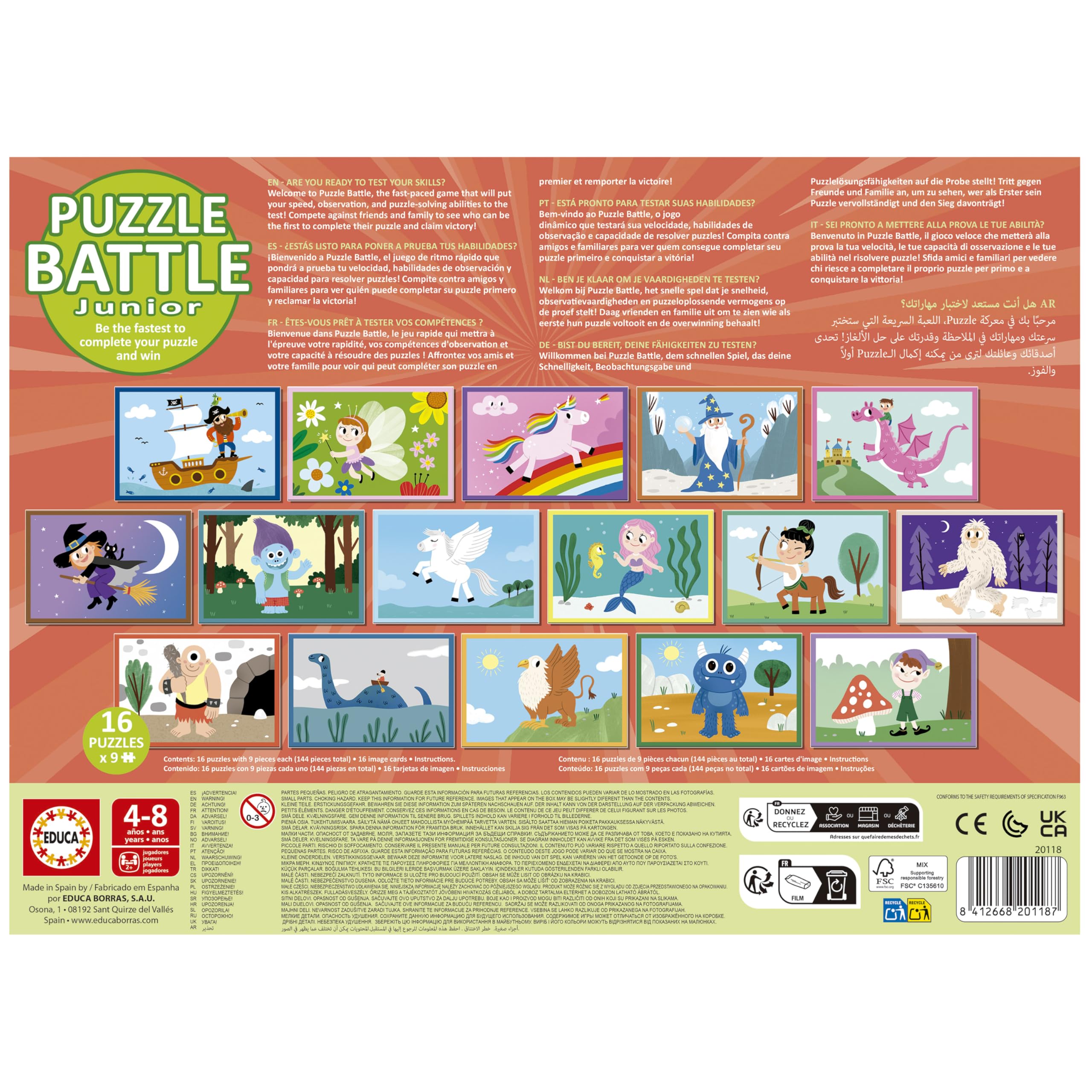 educa-puzzle-battle-miscellaneous-spiel-16x9-teile-ab-4-j image 3