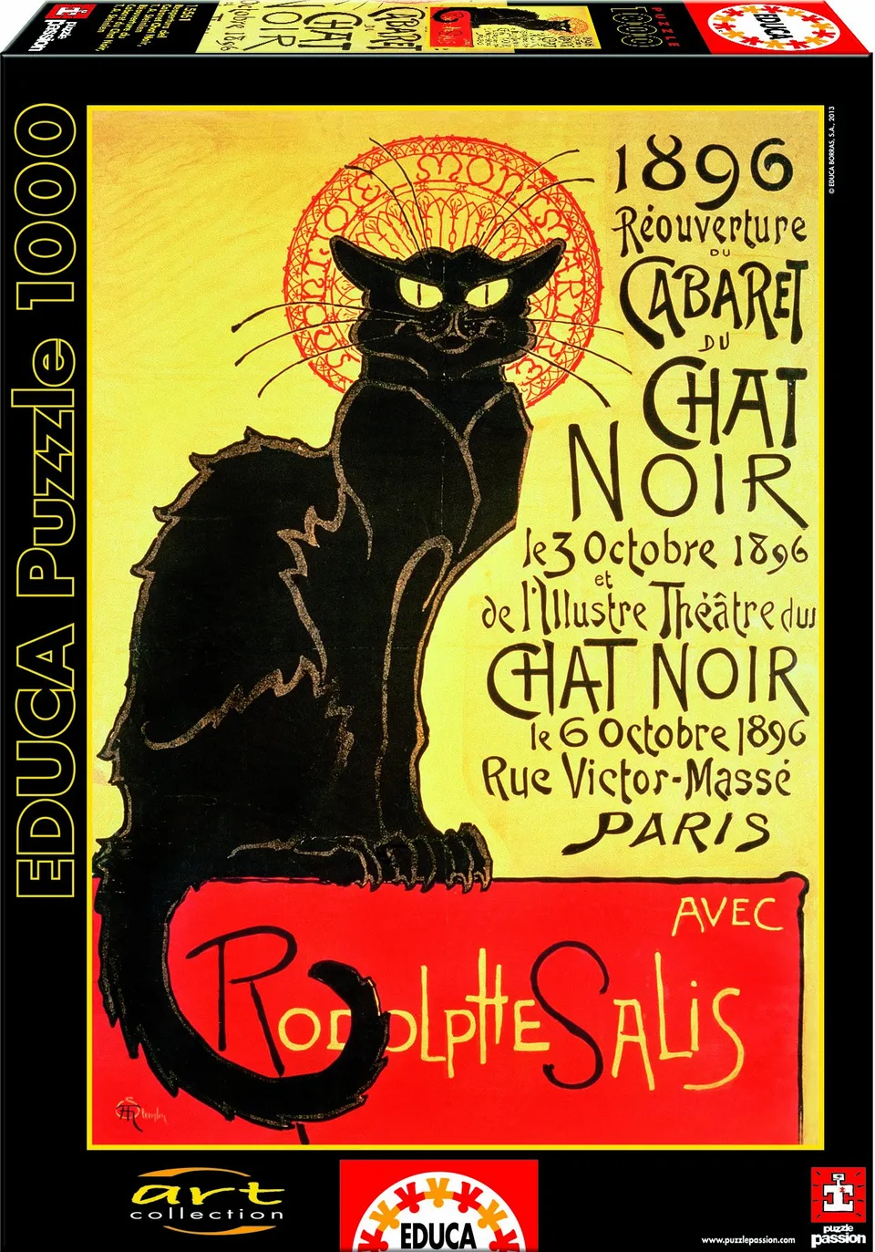 educa-15561-chat-noir-puzzle-1000-teile-steinlen image 1
