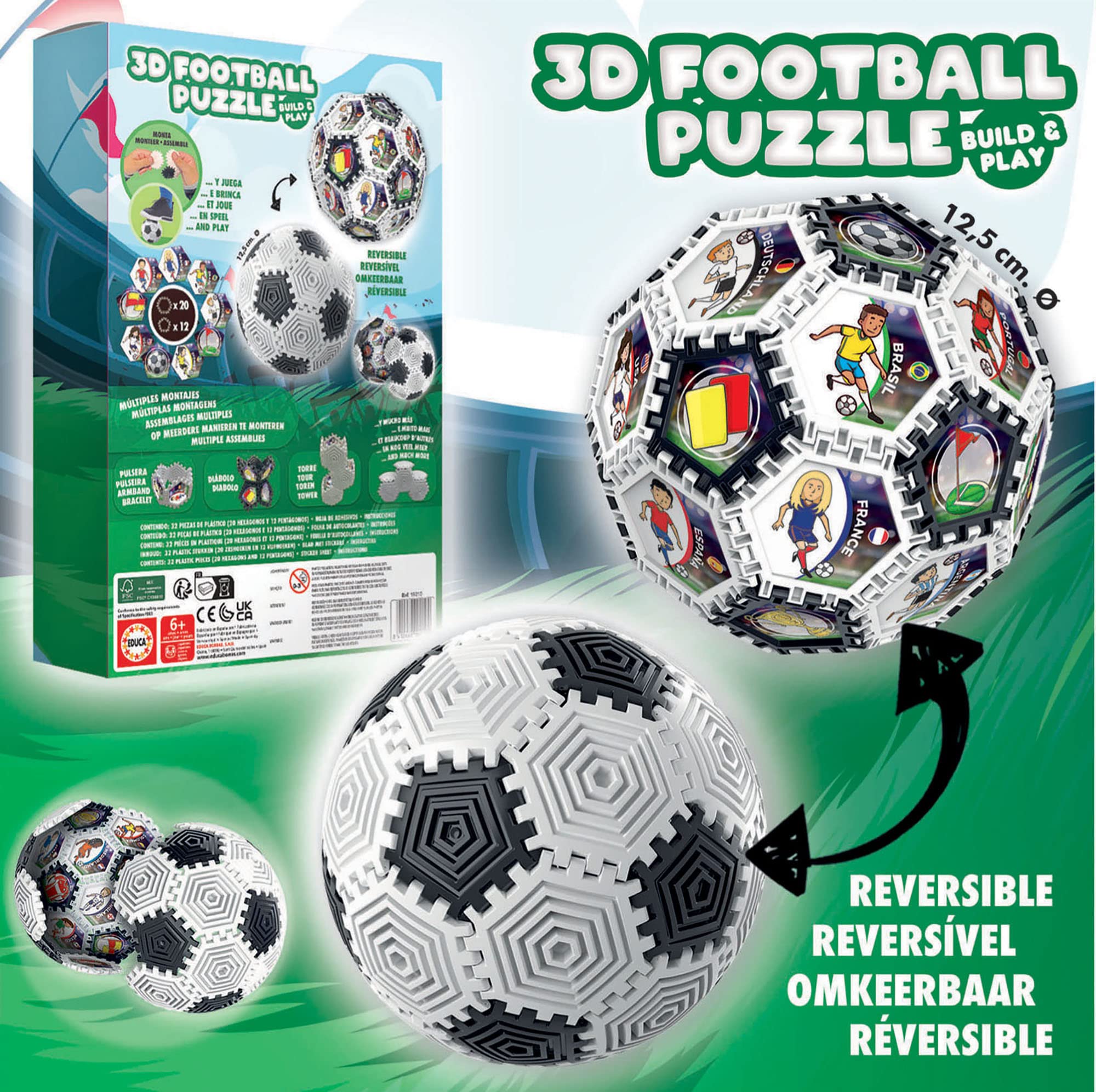 educa-3d-fu-ball-19210-build-play-ball-puzzle-32-teile image 2