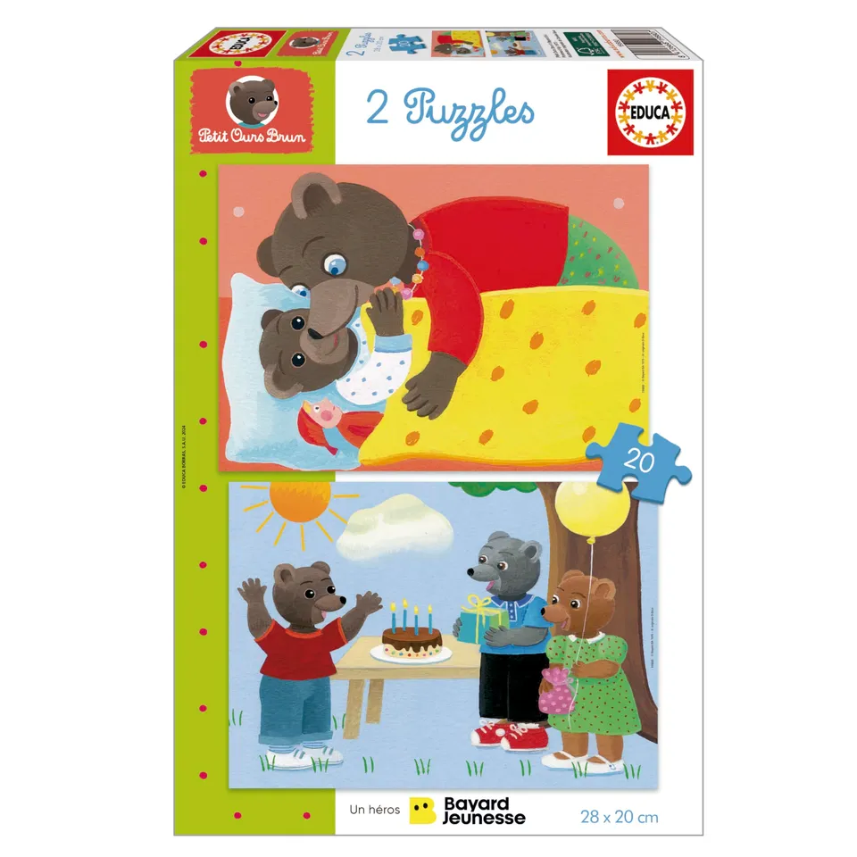 educa-kleiner-braunb-r-2x20-kinderpuzzle-ab-3-jahren image 1