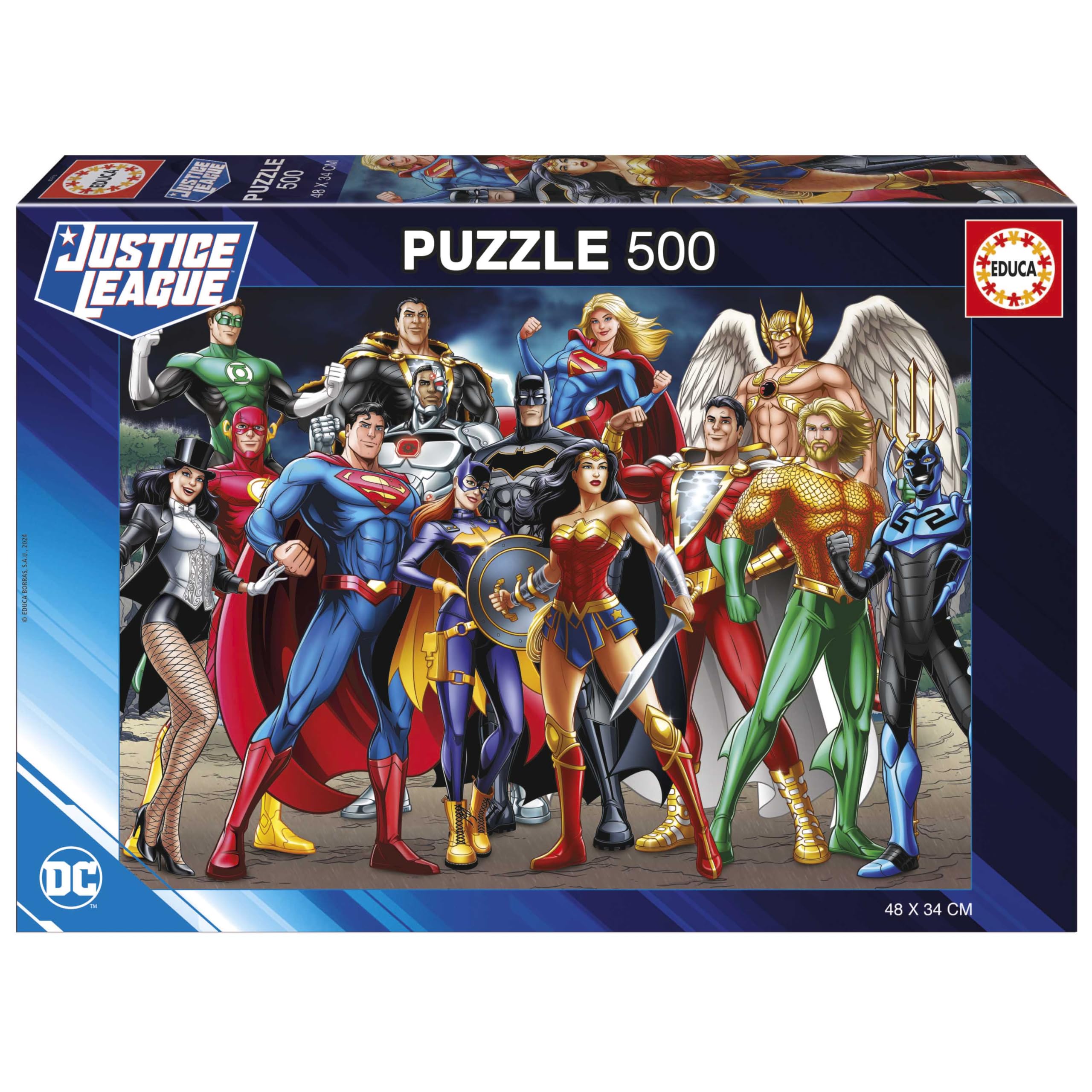 educa-justice-league-puzzle-500-teile-dc-comics-48x34-cm image 1