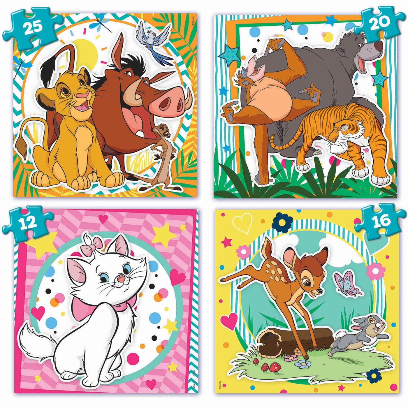 educa-19309-disney-tiere-puzzle-4in1-12-25-teile-ab-3 image 2