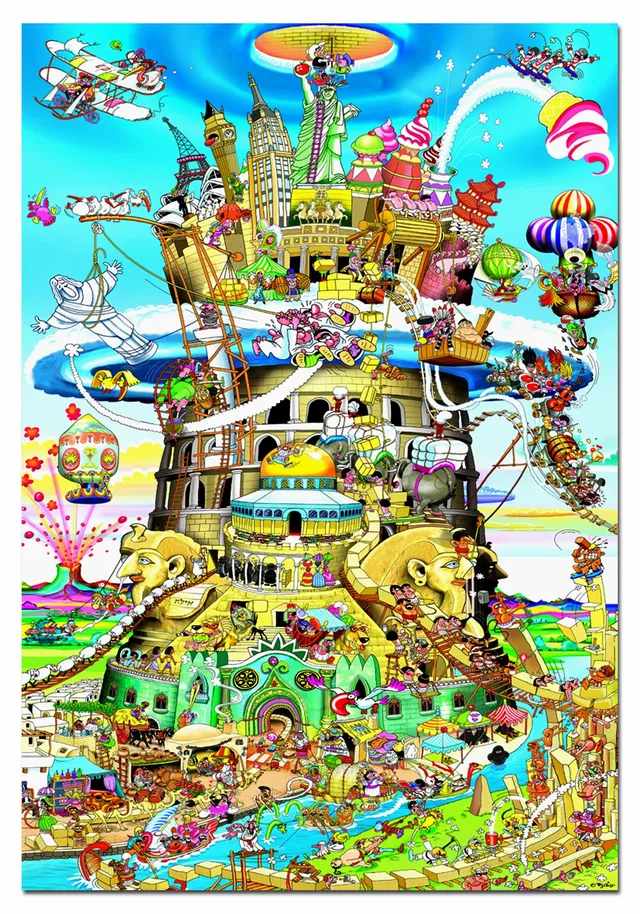 educa-turm-zu-babel-puzzle-1500-teile-humoristisch image 1