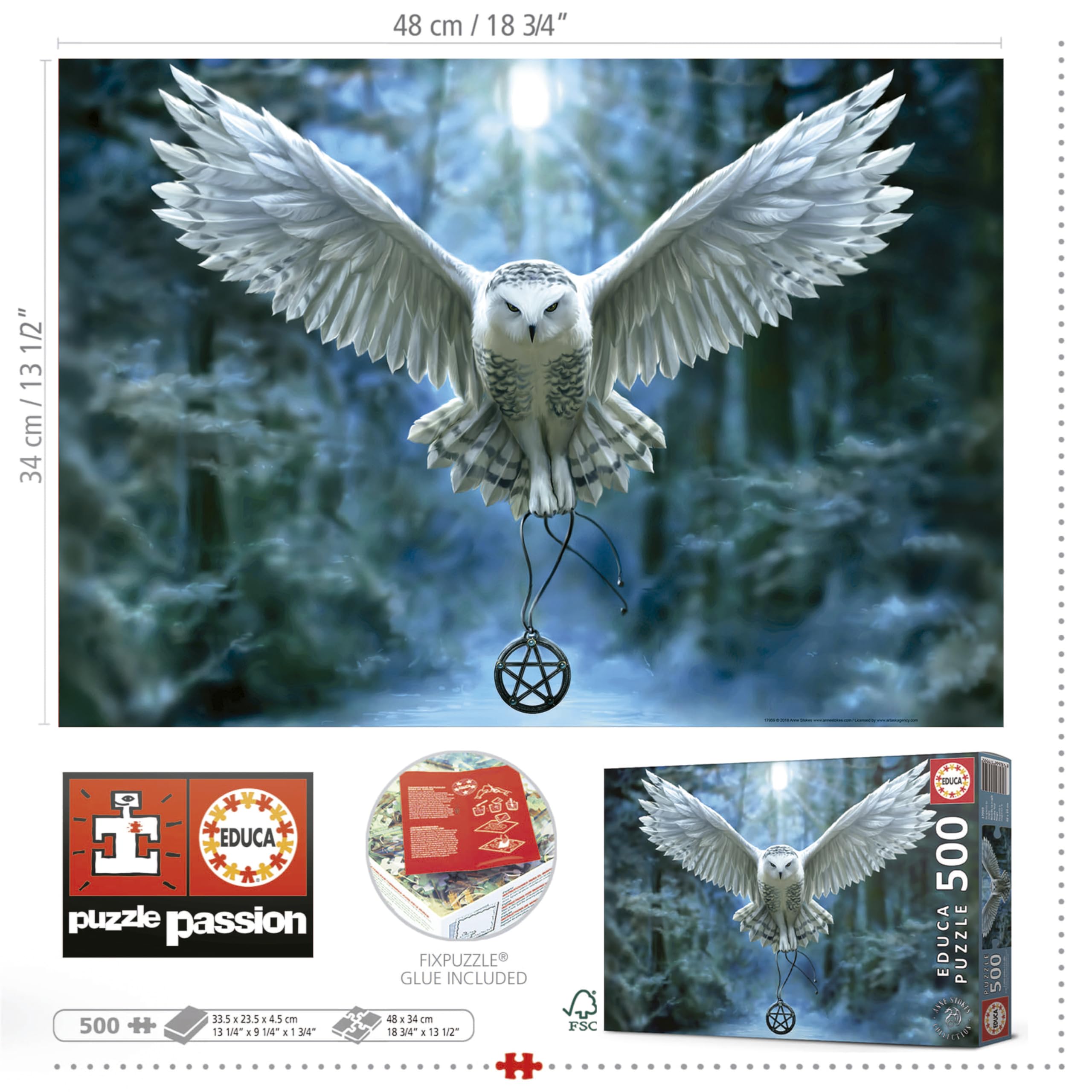 educa-17959-magische-eule-puzzle-500-teile-fantasy image 3