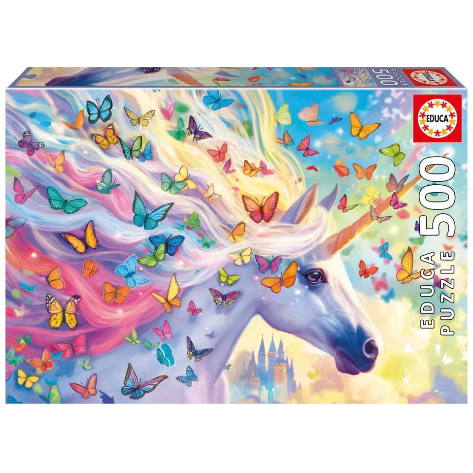 educa-20254-regenbogen-einhorn-puzzle-500-teile-mit-kleber image 1