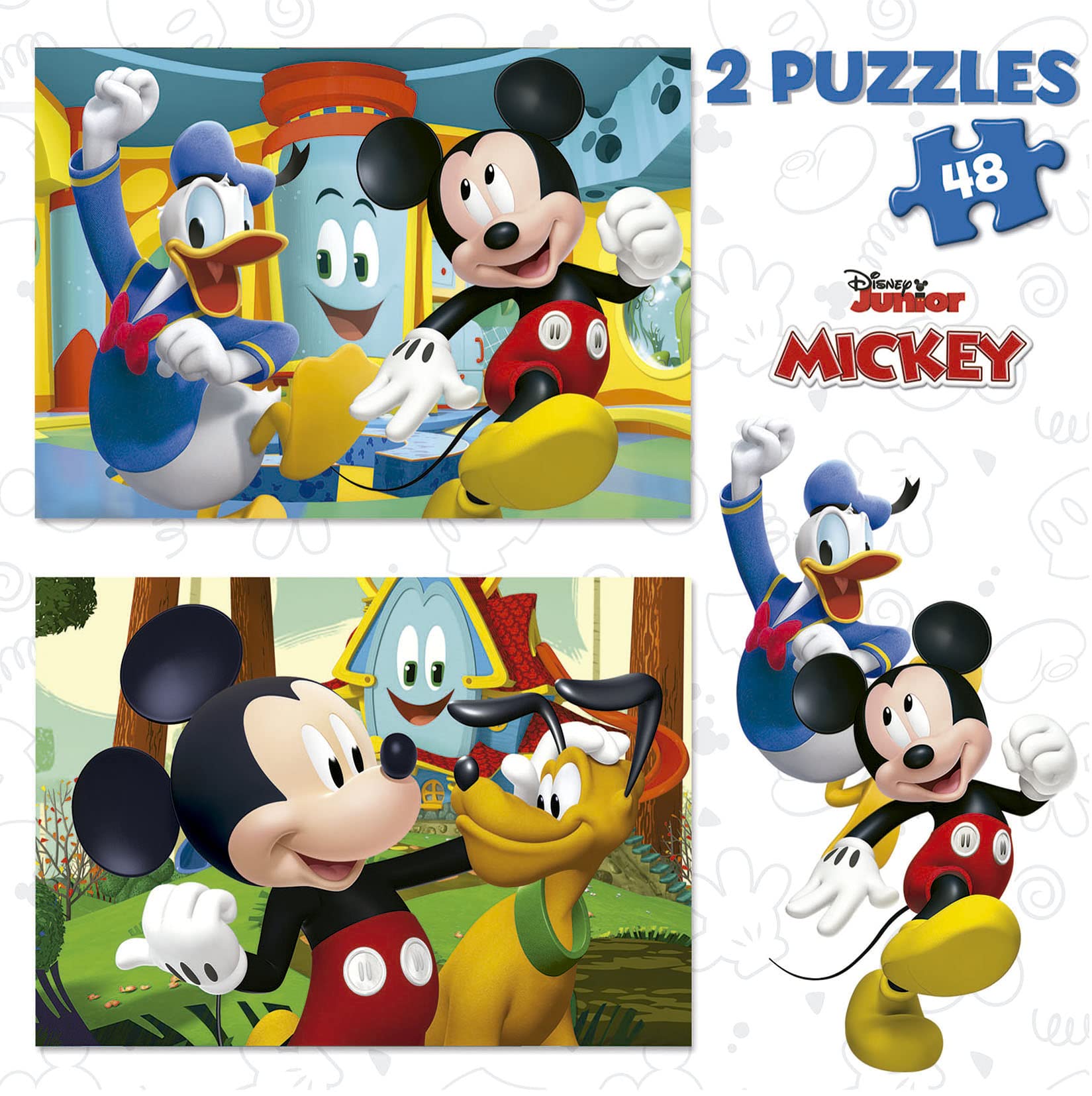 educa-19312-mickey-mouse-funhouse-2x48-teile-kinderpuzzle image 2