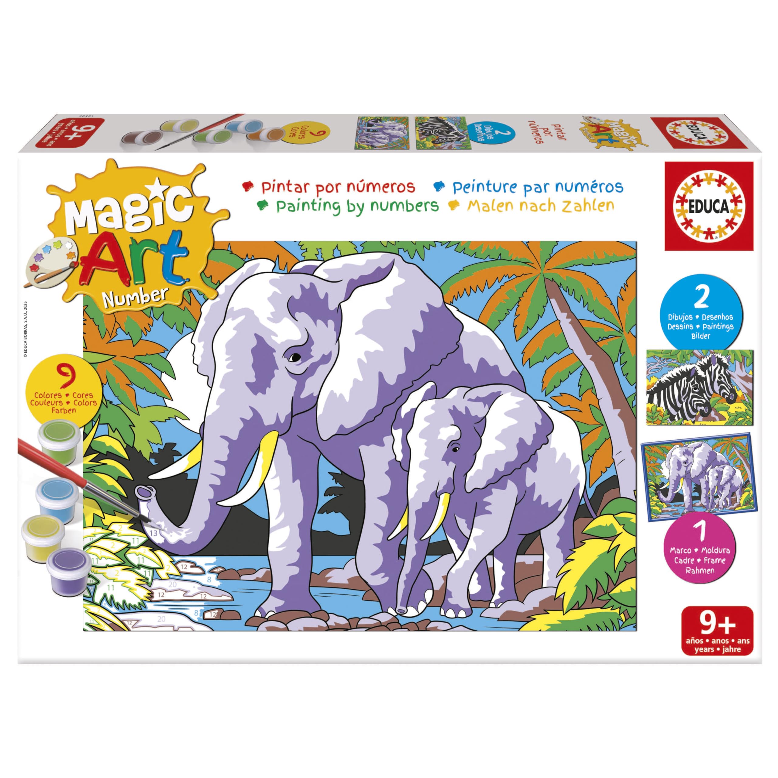 educa-magic-art-number-20301-wilde-tiere-malen-nach-zahlen-ab-9-jahren image 1