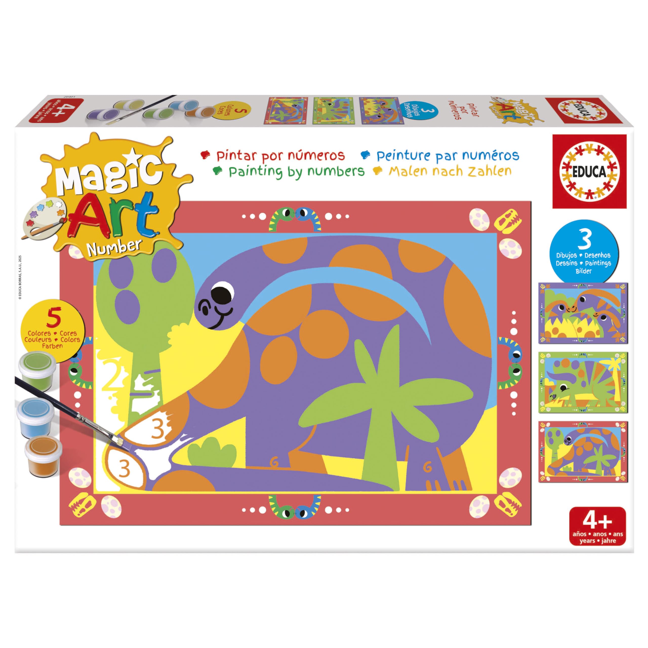 educa-20401-magic-art-dinosaurierzahlen-malset-ab-4-jahren image 1