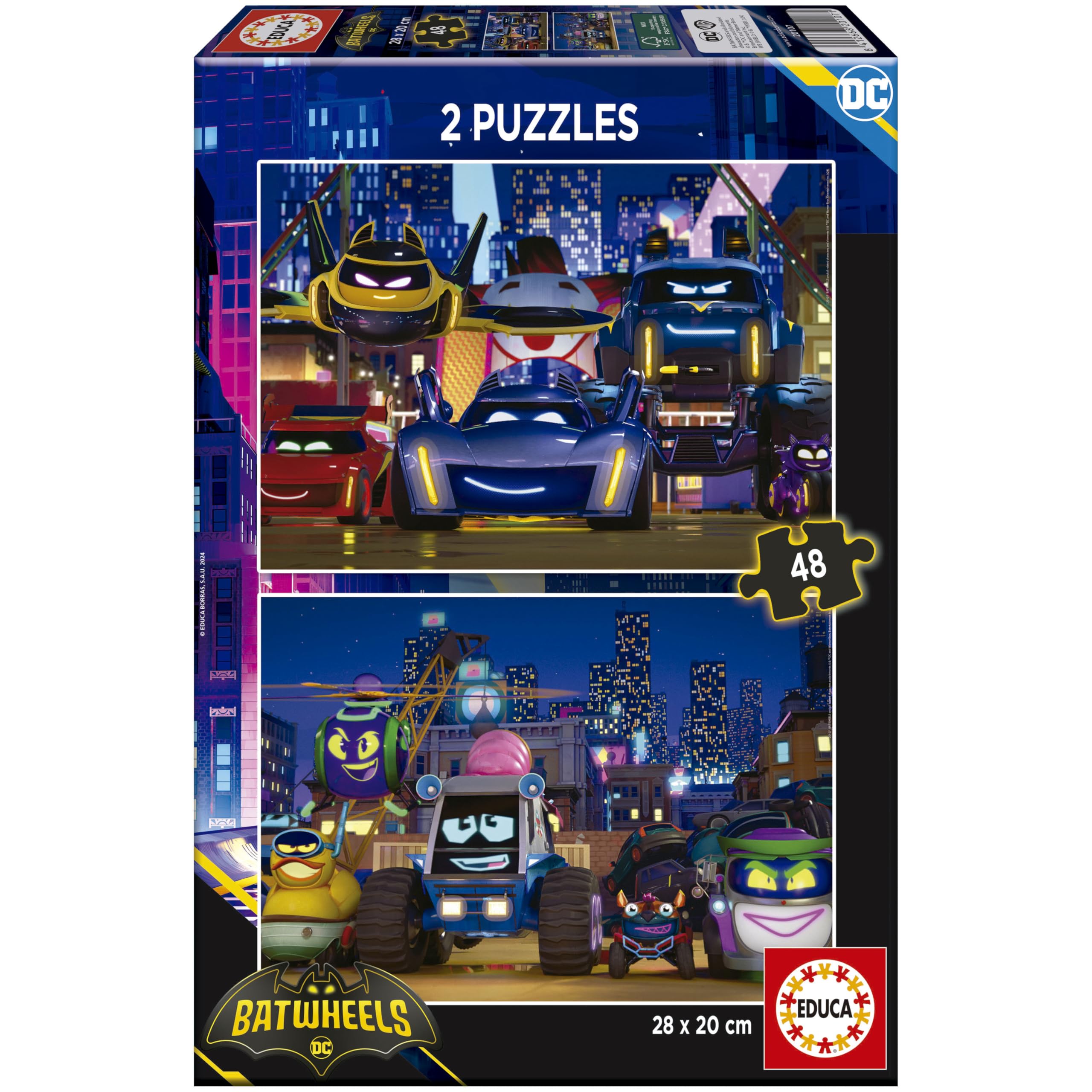 educa-20107-batwheels-puzzle-2x48-teile-ab-4-jahren image 1