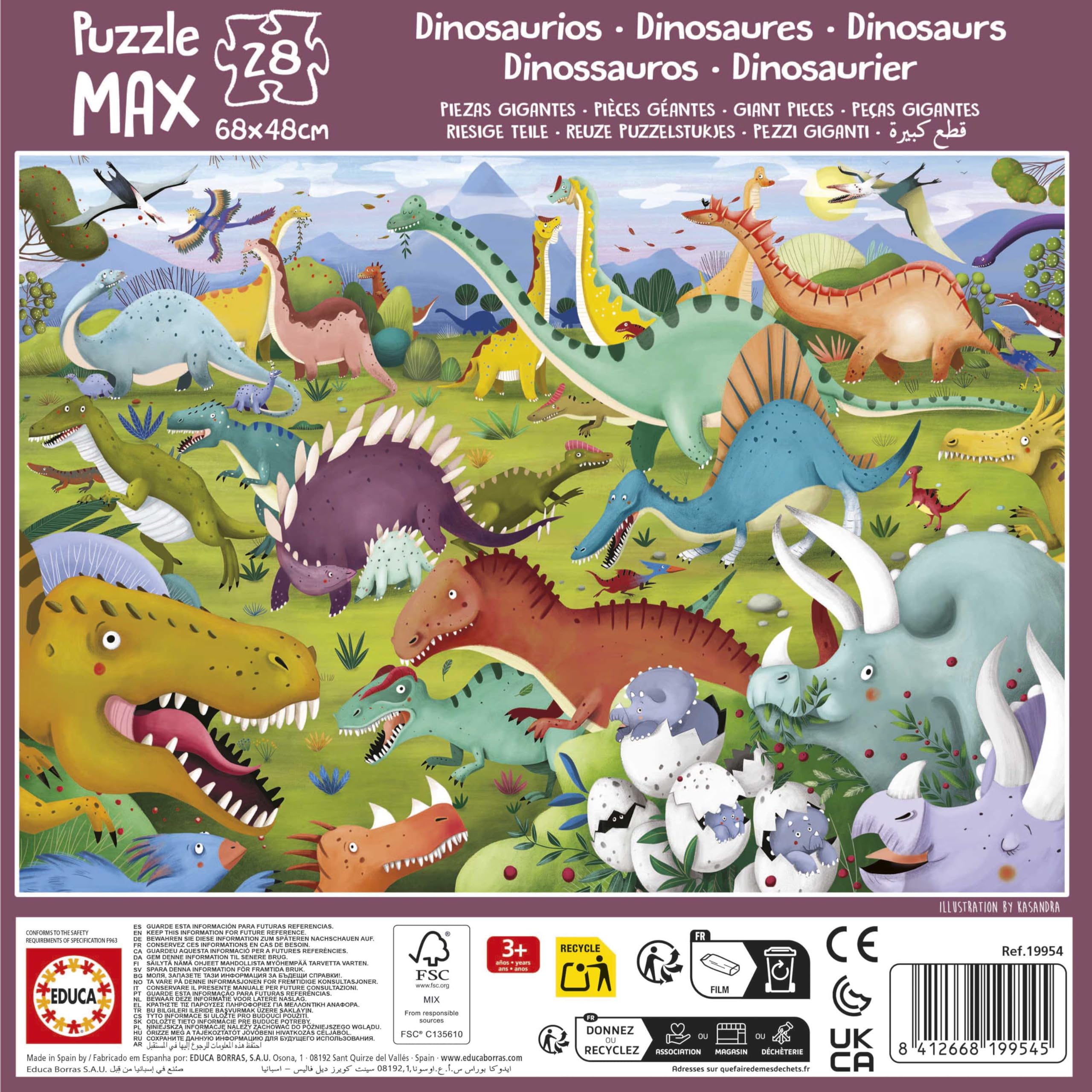 educa-puzzle-max-dinosaurier-kinderpuzzle-28-teile-xxl-ab-3-jahren image 2
