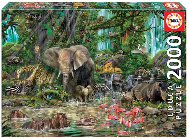 educa-dschungel-16013-puzzle-2000-teile-safari-ab-12-jahren image 1