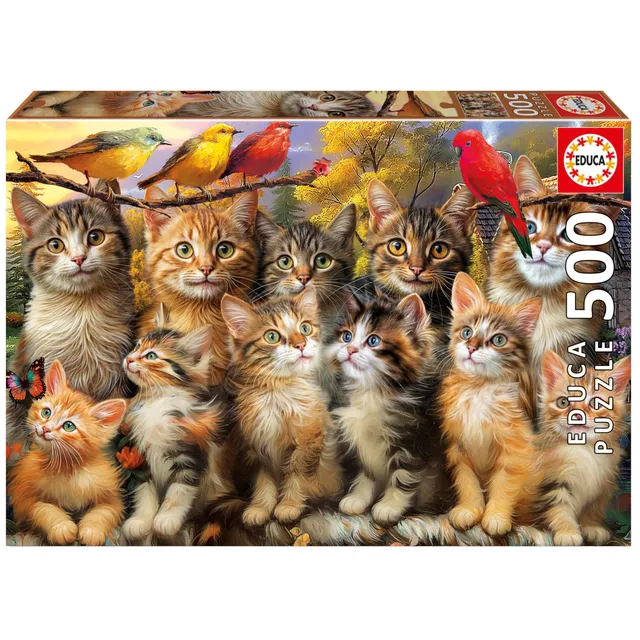educa-20241-puzzle-500-teile-k-tzchen-und-v-gel-ab-11-jahren image 1