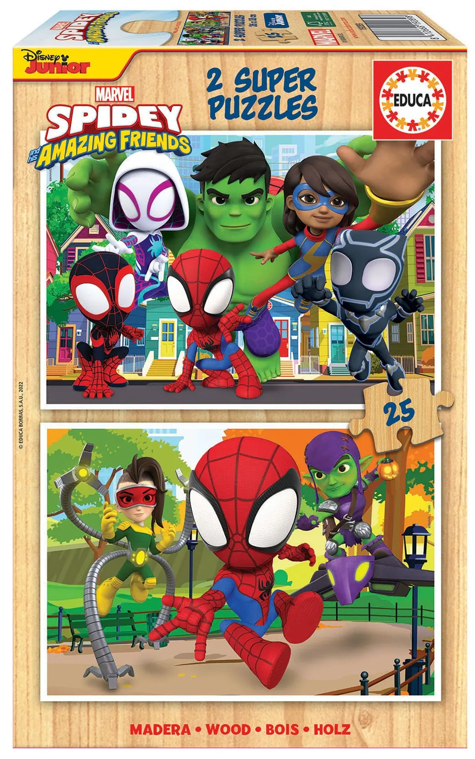 educa-spidey-super-freunde-19289-holzpuzzle-2x25-teile-ab-3 image 1