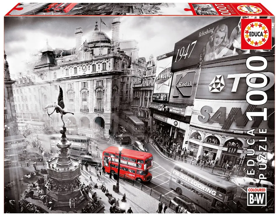 educa-piccadilly-circus-15981-puzzle-1000-teile-schwarz-wei image 1