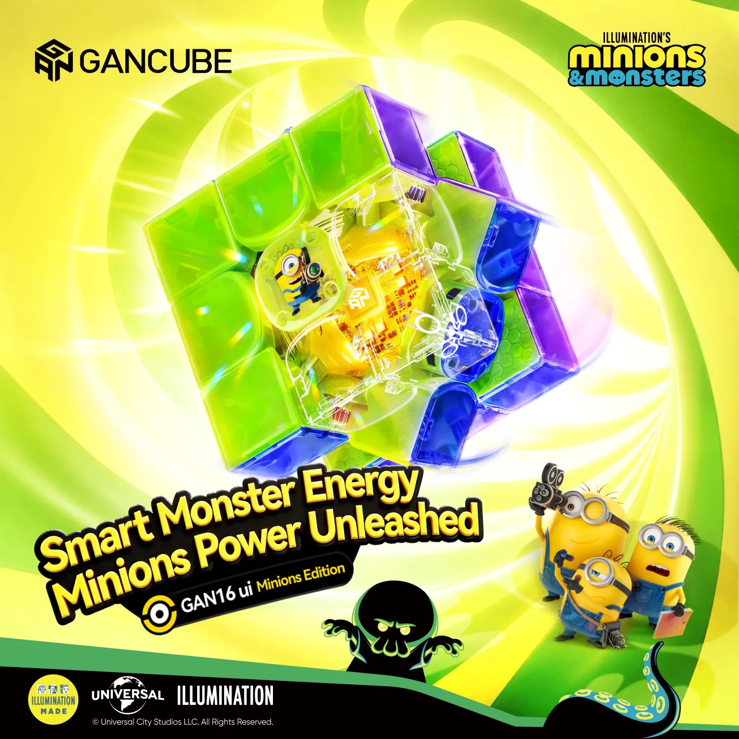 gan16-ui-maglev-max-minions-smart-cube-3x3-uv-coated image 2