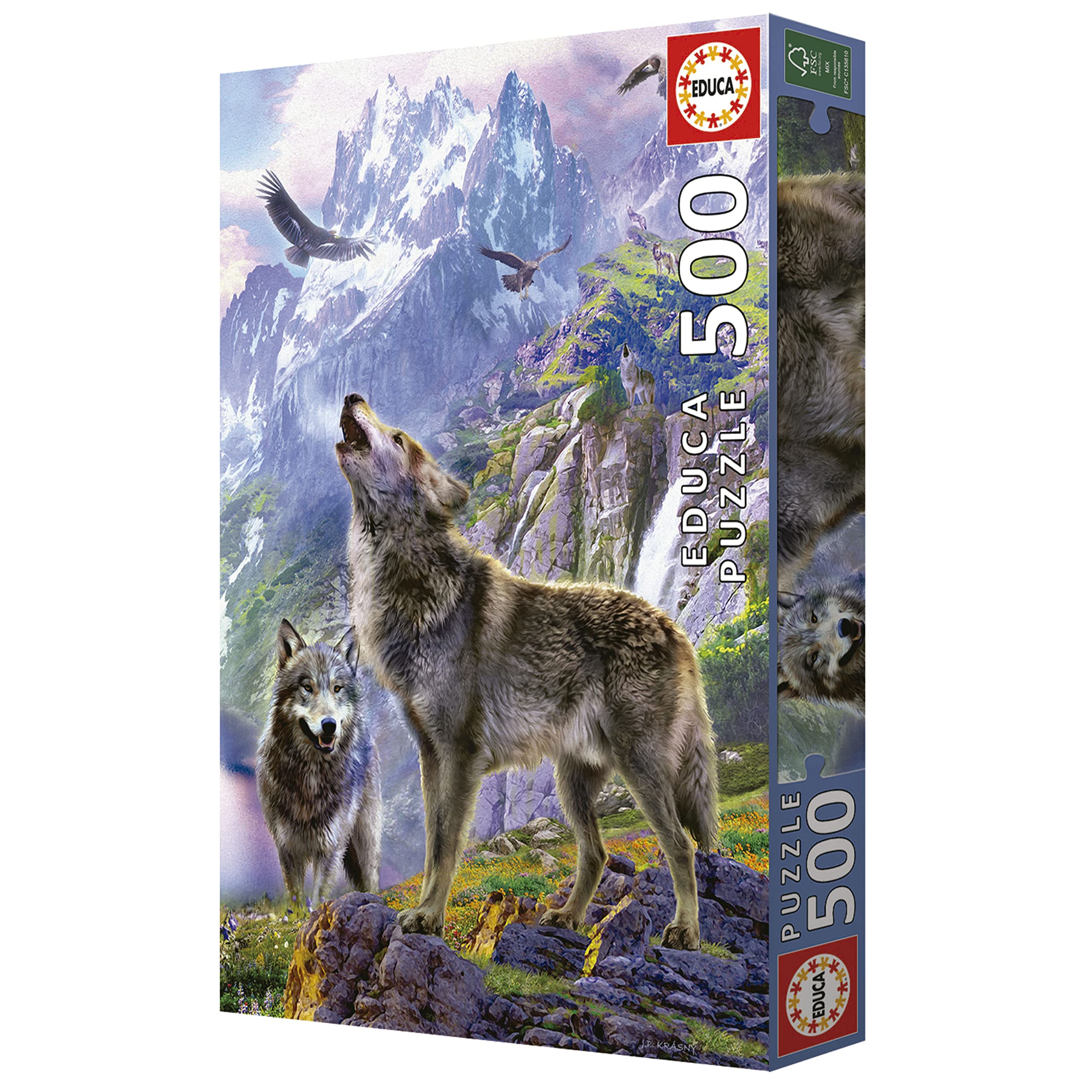 educa-w-lfe-in-den-bergen-puzzle-500-teile-tiermotiv image 4