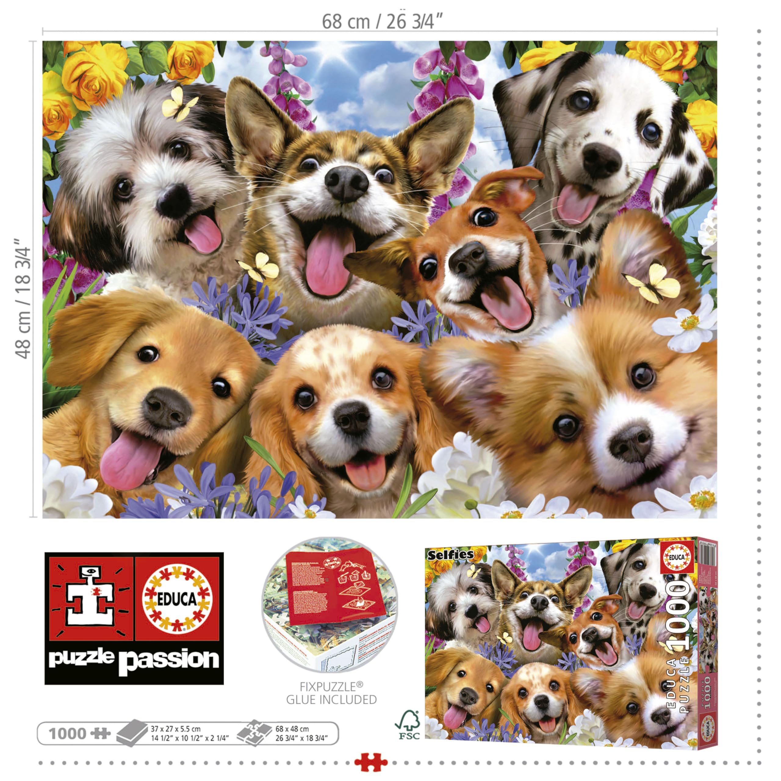 educa-welpen-selfie-19931-puzzle-1000-teile-hunde-howard-robinson image 3