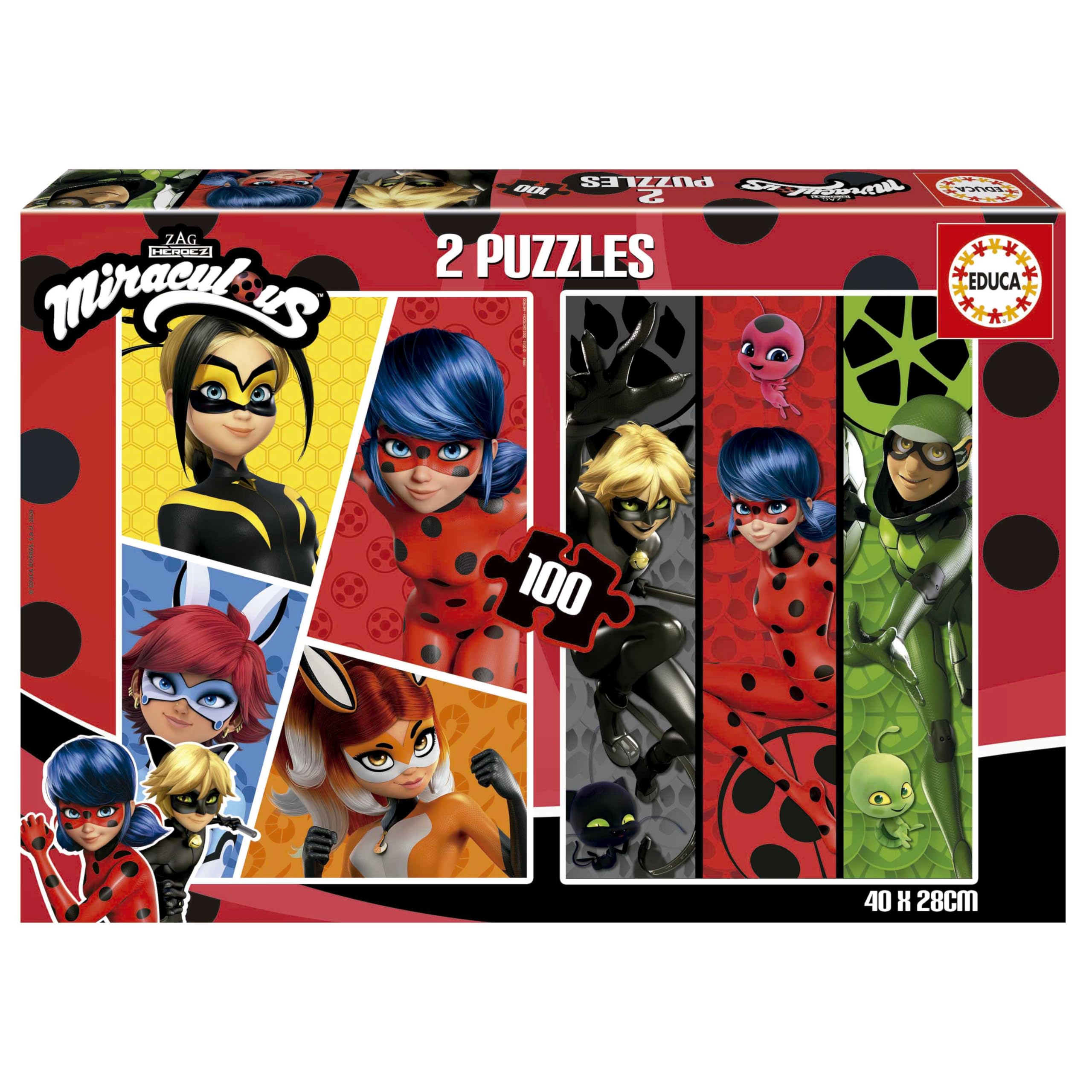 educa-19969-ladybug-kinderpuzzle-2x100-40x28-ab-6 image 1