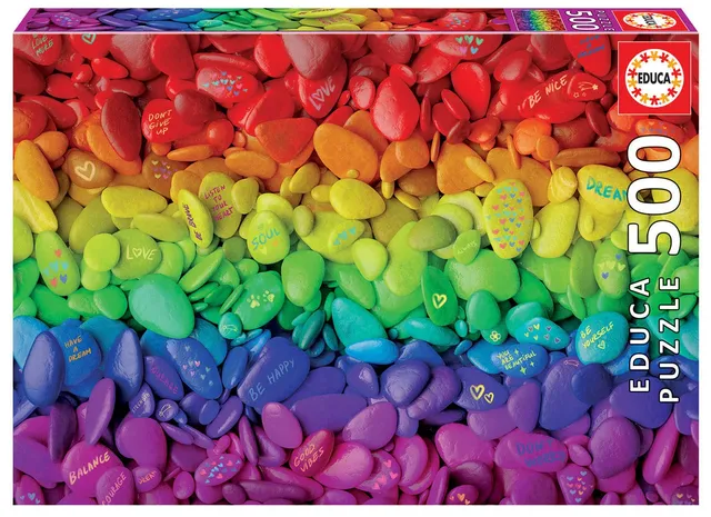 educa-19248-kieselsteine-puzzle-500-teile-regenbogen image 1