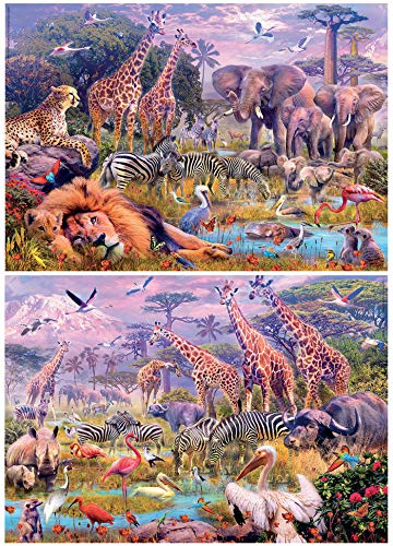 educa-wilde-tiere-kinderpuzzle-2x100-teile-panorama-ab-6-j image 6