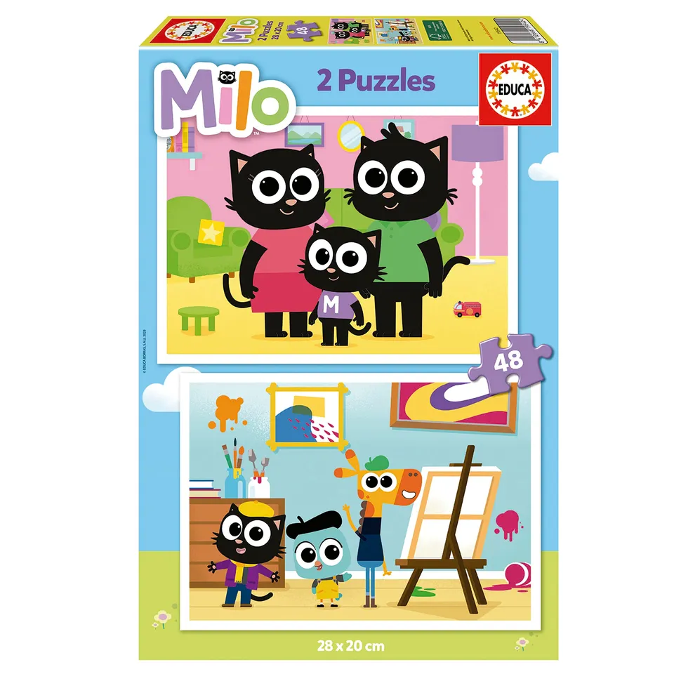 educa-milo-19542-puzzle-set-2x48-teile-ab-4-jahren image 1
