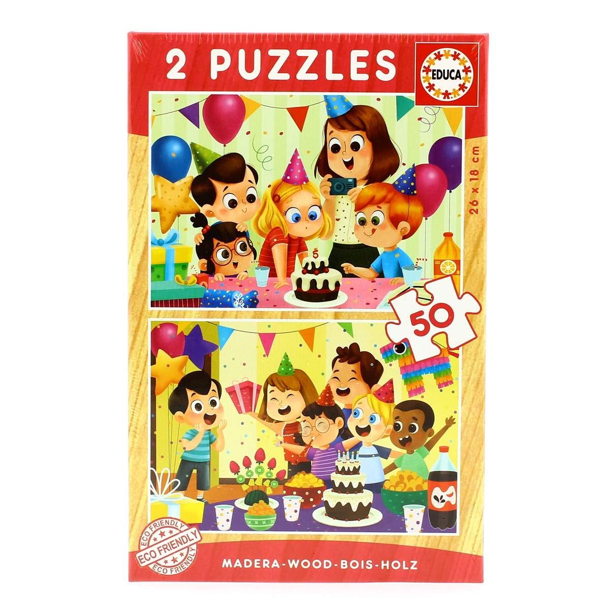 educa-geburtstagsfeier-holzpuzzle-2x50-teile-ab-4-jahre image 1