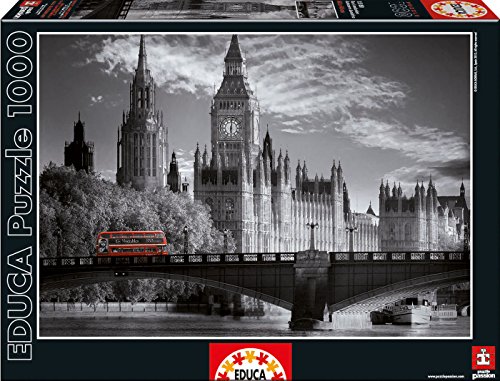 educa-15180-london-bus-puzzle-1000-teile-schwarz-wei image 3