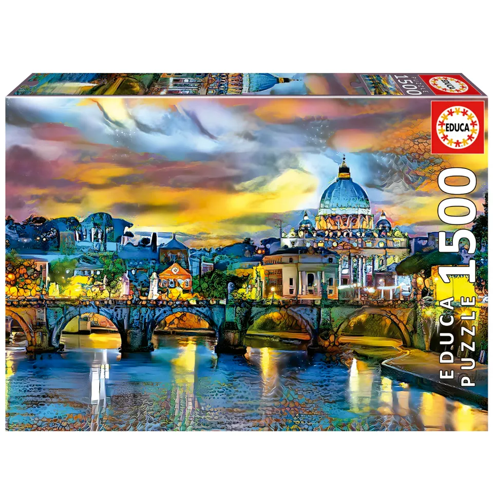 educa-petersdom-und-engelsbr-cke-puzzle-1500-teile-rom-motiv image 1