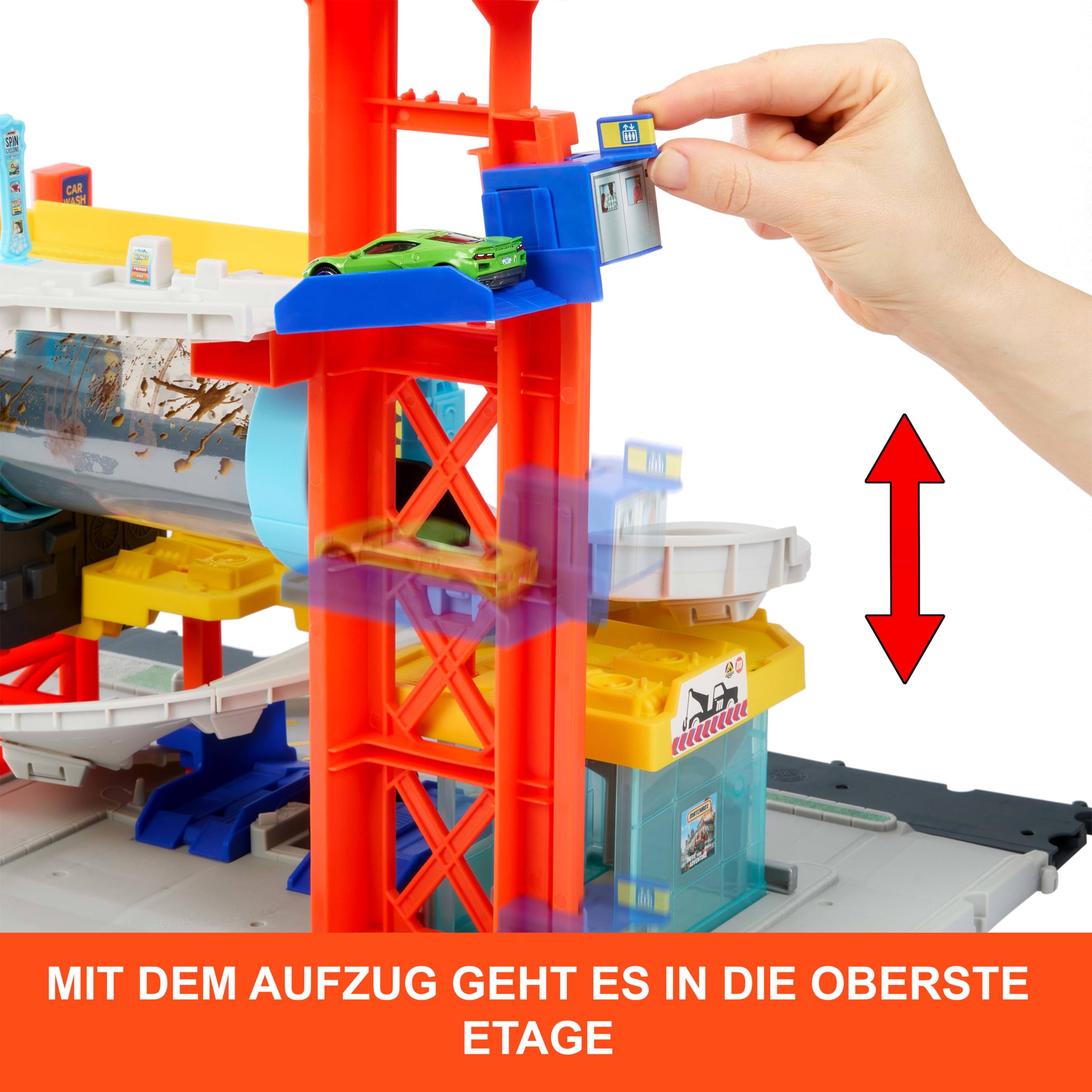 matchbox-action-drivers-spin-cyclone-autowaschanlage-mit-corvette image 5