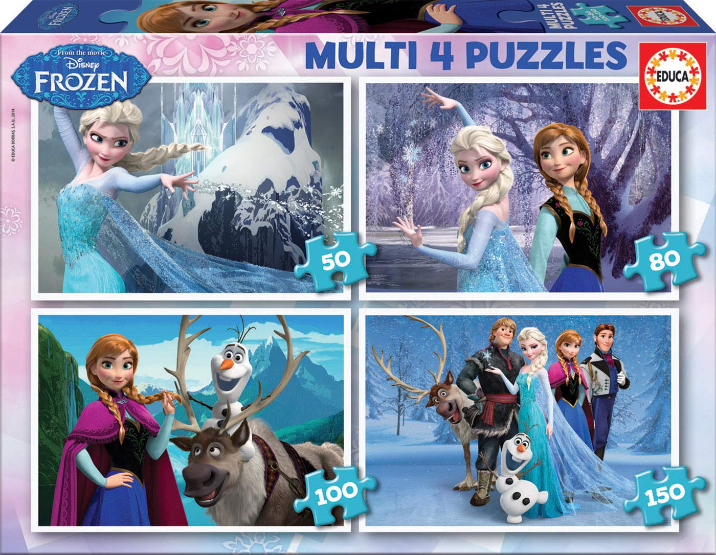 educa-16173-die-eisk-nigin-4in1-kinderpuzzle-disney-ab-5-jahren image 1