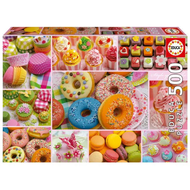 educa-19904-s-ssigkeiten-collage-puzzle-500-teile-mit-kleber image 1