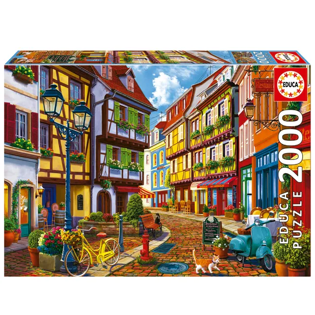 educa-strahlende-strasse-19945-puzzle-2000-teile-dorfstra-e image 1