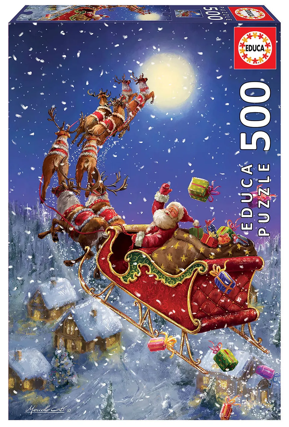 educa-weihnachtsmann-im-schlitten-puzzle-500-teile-48x34 image 1