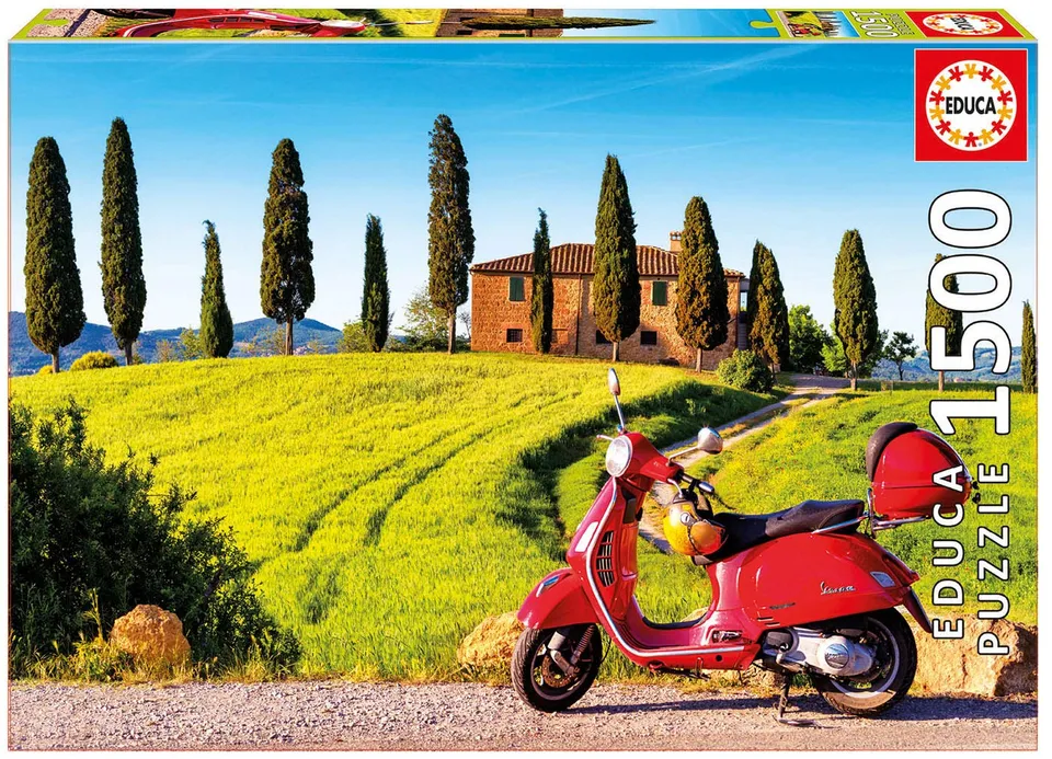 educa-17121-scooter-toscana-puzzle-1500-teile-85x60-cm image 1