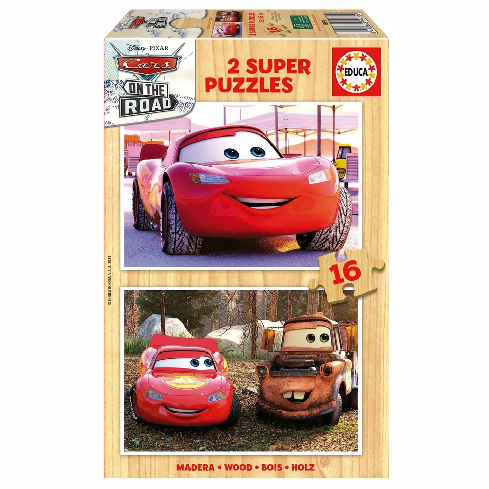 educa-disney-cars-holzpuzzle-2x16-teile-ab-3-jahren-19670 image 1